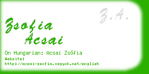 zsofia acsai business card